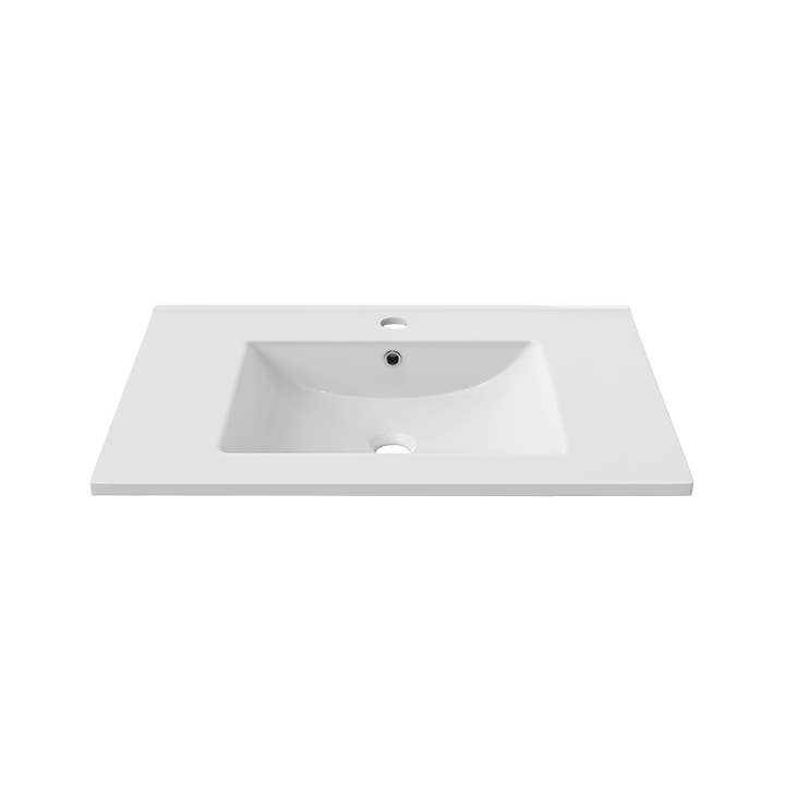 White 36" Ceramic Vanity Sink Top