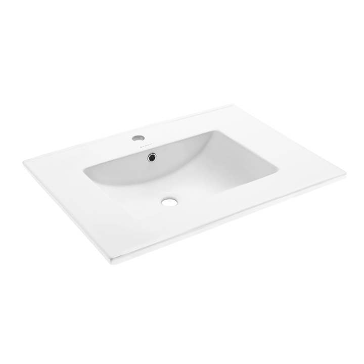 White 36" Ceramic Vanity Sink Top