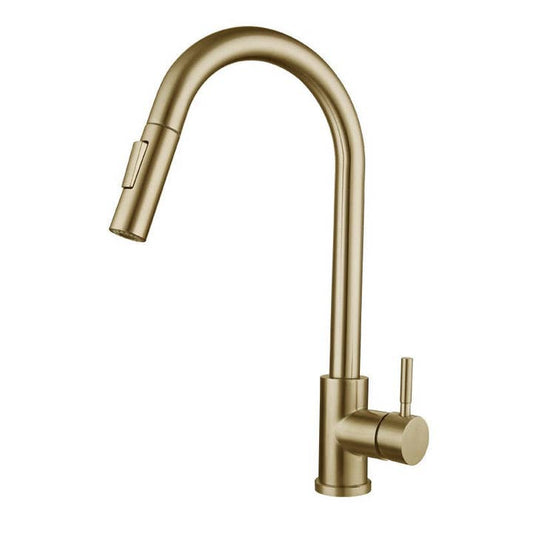 Kitchen Sink Faucet Gold stainless steel mixer faucet  with pull out Sprayer